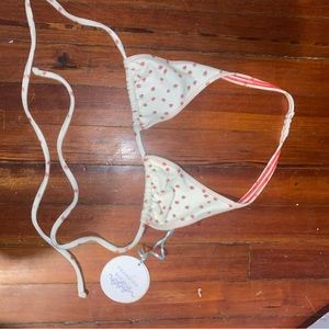 Frankies x GiGi Harlow terry halter bikini top in strawberry cream